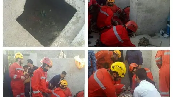 زن 20 ساله به درون چاه فاضلاب سقوط کرد / فیلم و تصاویر