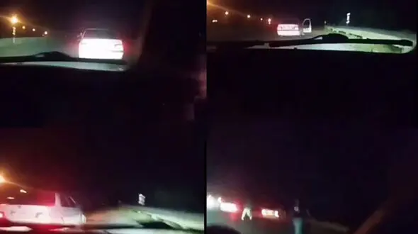 فیلم وحشتناک حمله زور گیران به خانواده ای در جاده تاریک / این مردان بی رحم بازداشت شدند