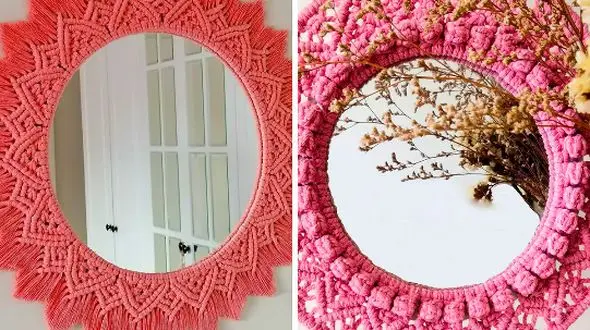 ایده‌ های شیک آینه پذیرایی با قاب مکرومه؛ 15 انتخاب خاص