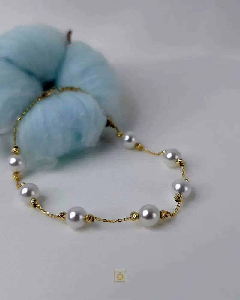 دستبند زنجیر مرواریدی