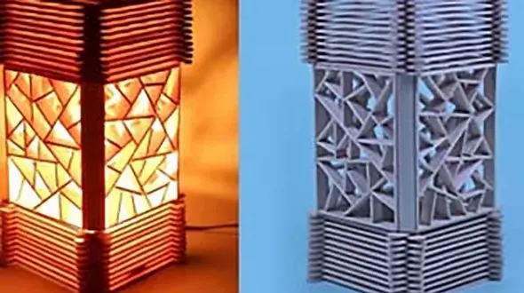 فیلم / طرز ساخت چراغ خواب با چوب بستنی