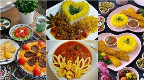 30 مدل جذاب تزئین غذای ایرانی مجلسی برای تازه عروس‌ ها و خانم‌ های خوش‌ سلیقه