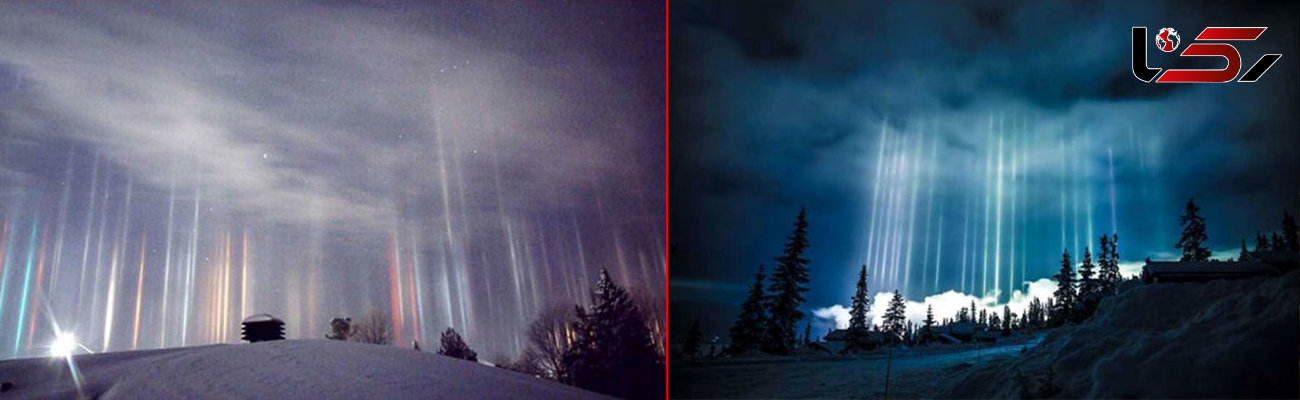 ستون های نوری و شگفت انگیز در شمال کانادا+تصاویر