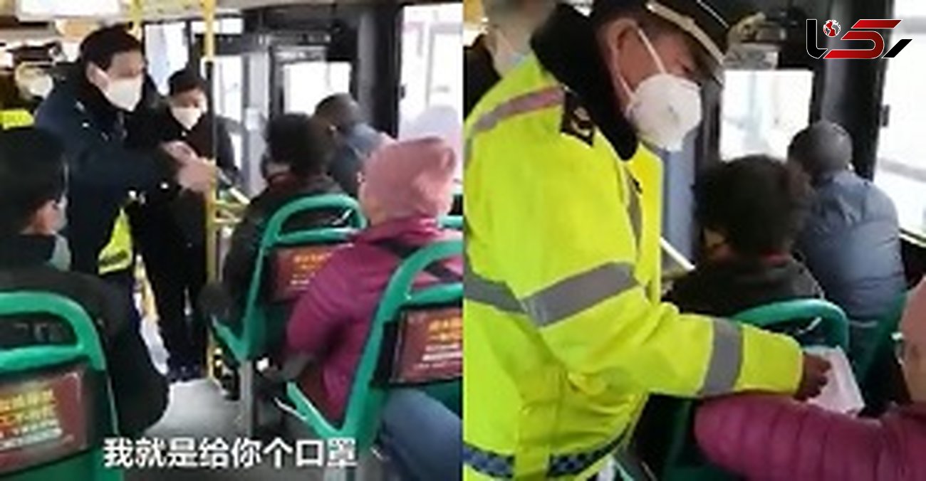 درگیری یک زن با پلیس چین به خاطر ماسک ضد کرونا +فیلم