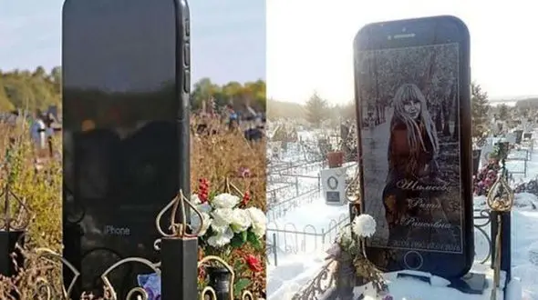 عجیب ترین سنگ قبر با عکس سلفی یک دختر! + عکس