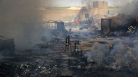  آتش سوزی انبار ضایعات و کاغذ در  قلعه کامکار قم + تصاویر 