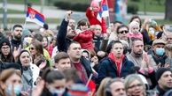 تجمع هواداران جوکوویچ مقابل مجلس صربستان