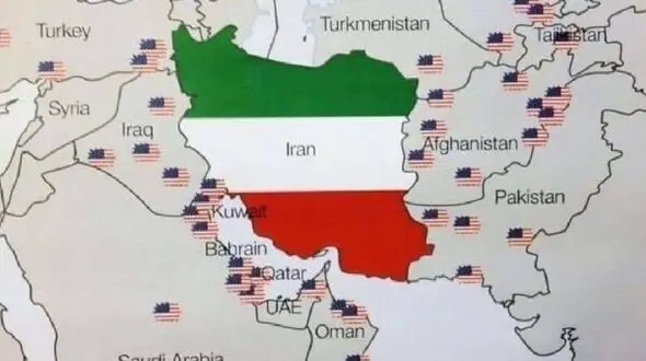 ایران بزرگ و مقاوم با 40 پایگاه آمریکایی احاطه شده است + نقشه