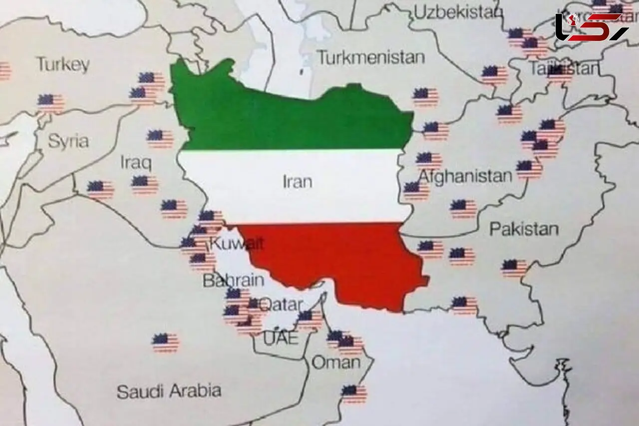 ایران بزرگ و مقاوم با 40 پایگاه آمریکایی احاطه شده است + نقشه