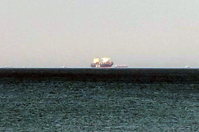 تصویری از کشتی توقیف شده غول‌پیکر اسرائیلی در حوالی بندرعباس