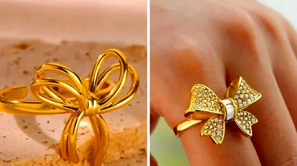 انگشتر استیل پاپیونی؛ 15 عکس جذاب از مدل‌ های فانتزی و دخترونه روز بازار