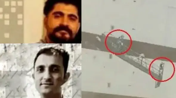 عکس دو کارگر ارومیه ای که تند باد هر دو را کشت / از دیواره برج سقوط کردند
