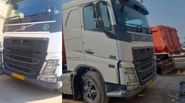 توقیف یک کامیون خطر آفرین با جریمه نجومی + عکس
