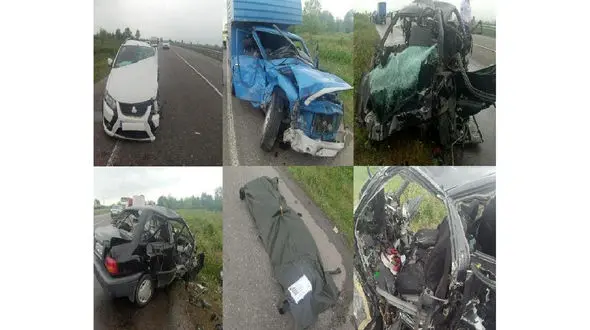 3 کشته در تصادف هولناک پراید و کوئیک در جاده سیاهکل