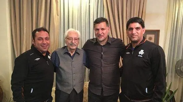 دایی و غلامپور به خانه استاد بازیگری ایران رفتند + عکس 