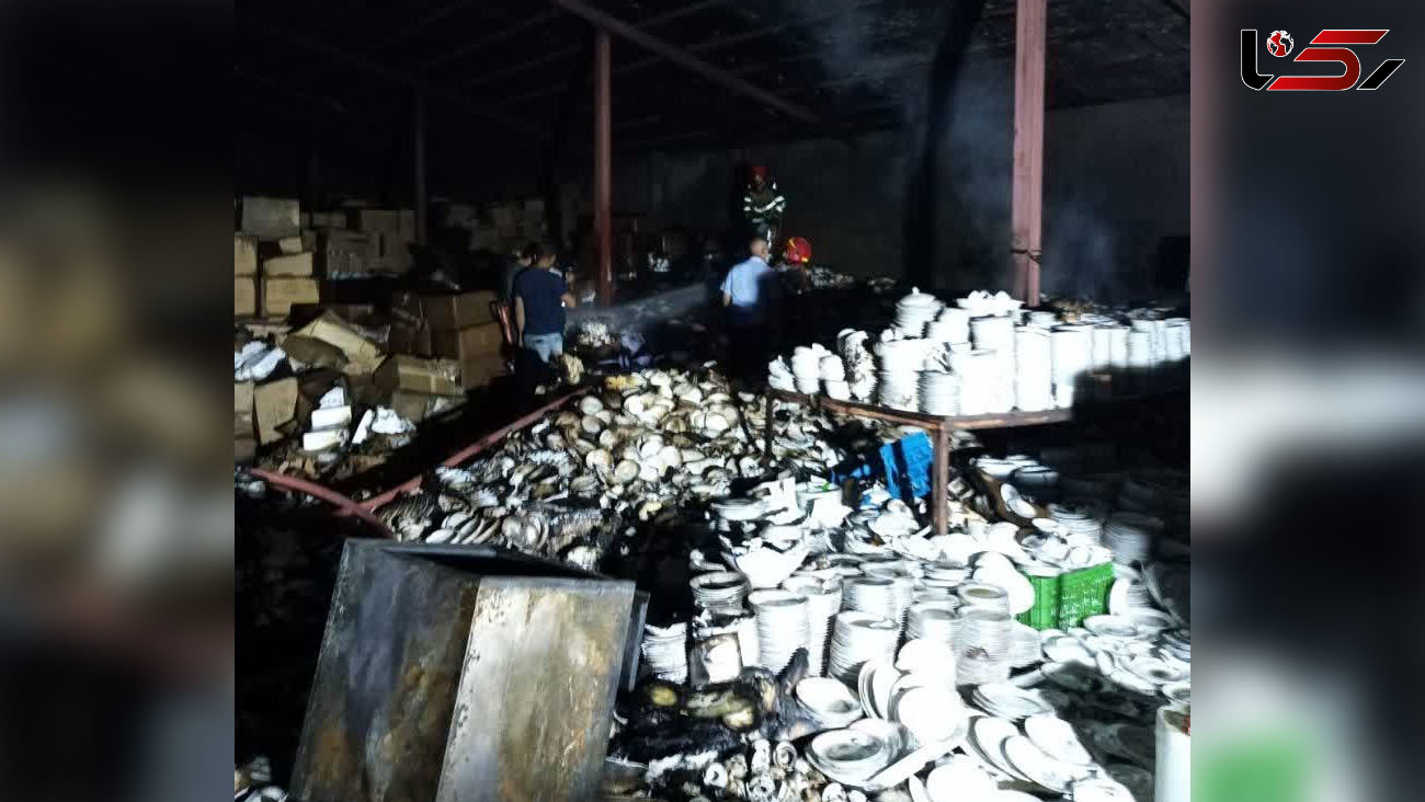  آتش سوزی یک کارگاه تولیدی در قزوین