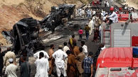 39 کشته در تصادف مرگبار اتوبوس پاکستان + فیلم