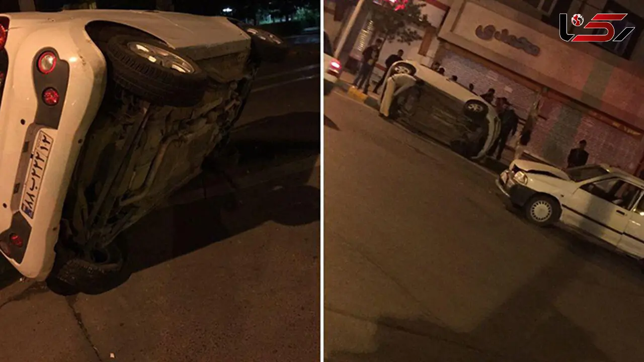 عکس / پراید خودروی MVM را در مشهد چپ کرد