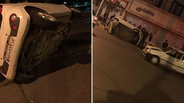 عکس / پراید خودروی MVM را در مشهد چپ کرد