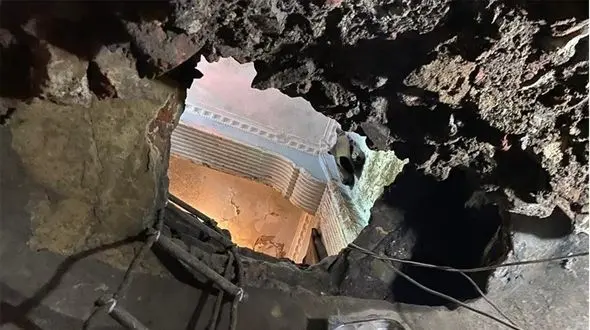 کشف تونلی عجیب که به یک کلیسا منتهی می‌شود