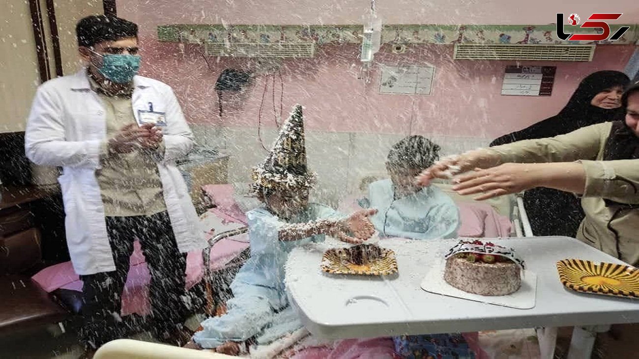 جشن تولد کودک مجروح شده در قندهار در بیمارستان بقیه الله تهران