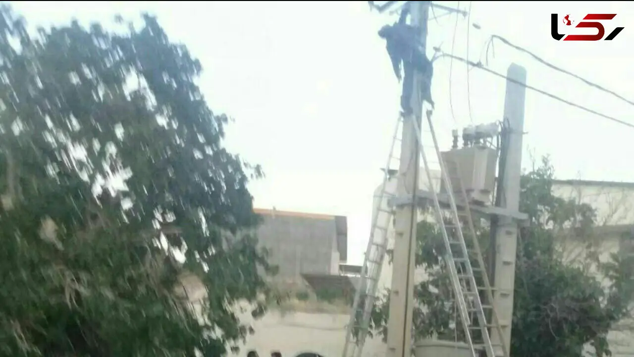 مرگ وحشتناک مامور اداره برق در قم + عکس  لحظه حادثه