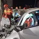 فیلم صحنه مرگ 2 دختر و یک پسر تهرانی در تصادف  بی ام و با درخت در مقابل پارک پردیسان / جنون سرعت گردش شبانه را به قبرستان کشید