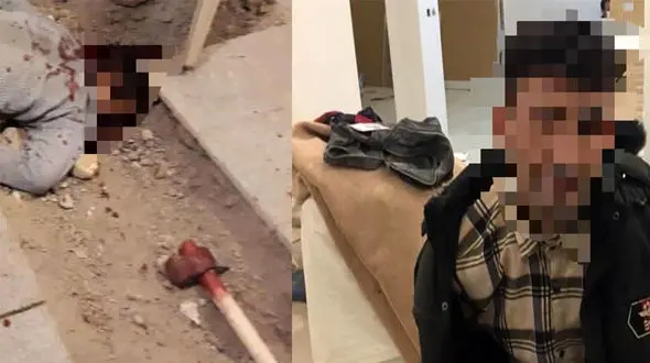 عکس 16+ / له شدن سر مرد جوان با پتک خونین در تهران + عکس قاتل