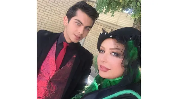 سلفی نیوشا ضیغمی و ارسلان قاسمی با لباس هایی عجیب و غریب! + عکس 