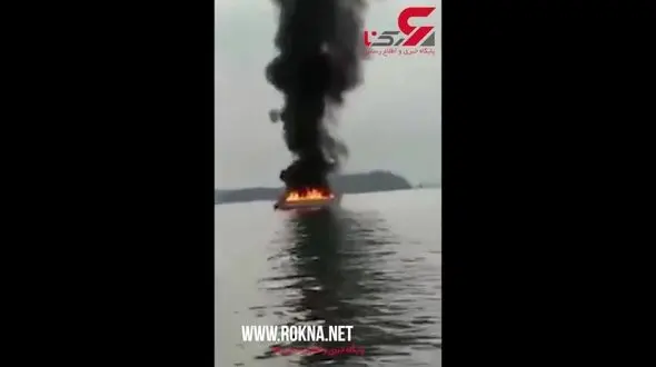 آتش سوزی یک قایق در تایلند+فیلم