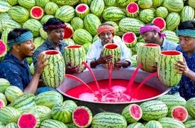 تماشا کنید؛ هنر تهیه غذاهای سنتی هند و آب هندوانه در طبیعت + فیلم