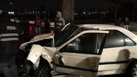تصادف هولناک پراید و پرشیا در آزادراه تهران شمال / 8 نفر راهی بیمارستان شدند