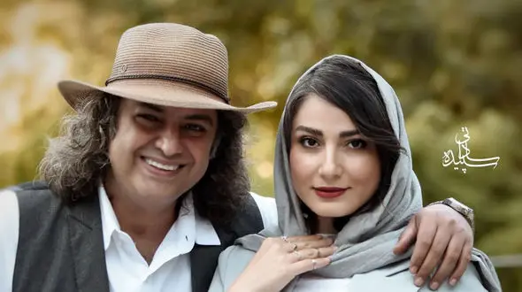 عکس عاشقانه و  دو نفره از خانم بازیگر زیبا با شوهرش سامان 