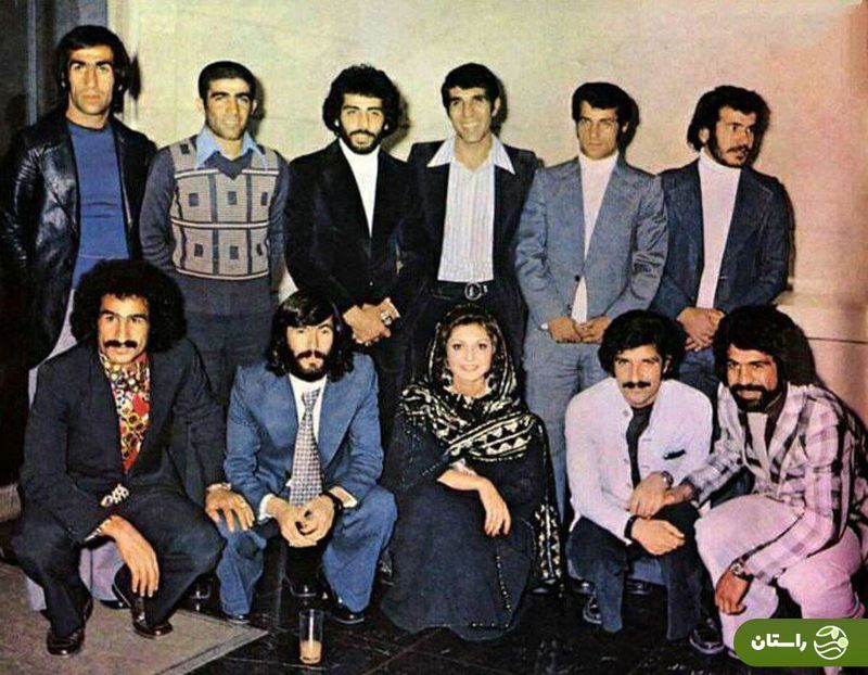 عکس | تونل زمان؛ پروین، روشن، پورحیدری و دیگر اعضای تیم ملی فوتبال در کنار گوگوش؛ سال ۱۳۵۳