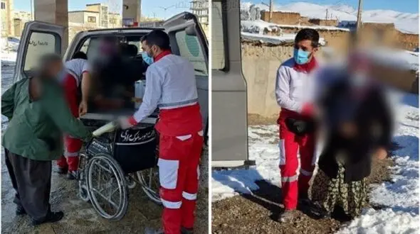 امدادرسانی به مصدوم حادثه سقوط از ارتفاع در روستای خلیفه باپیر سنقر و کلیایی