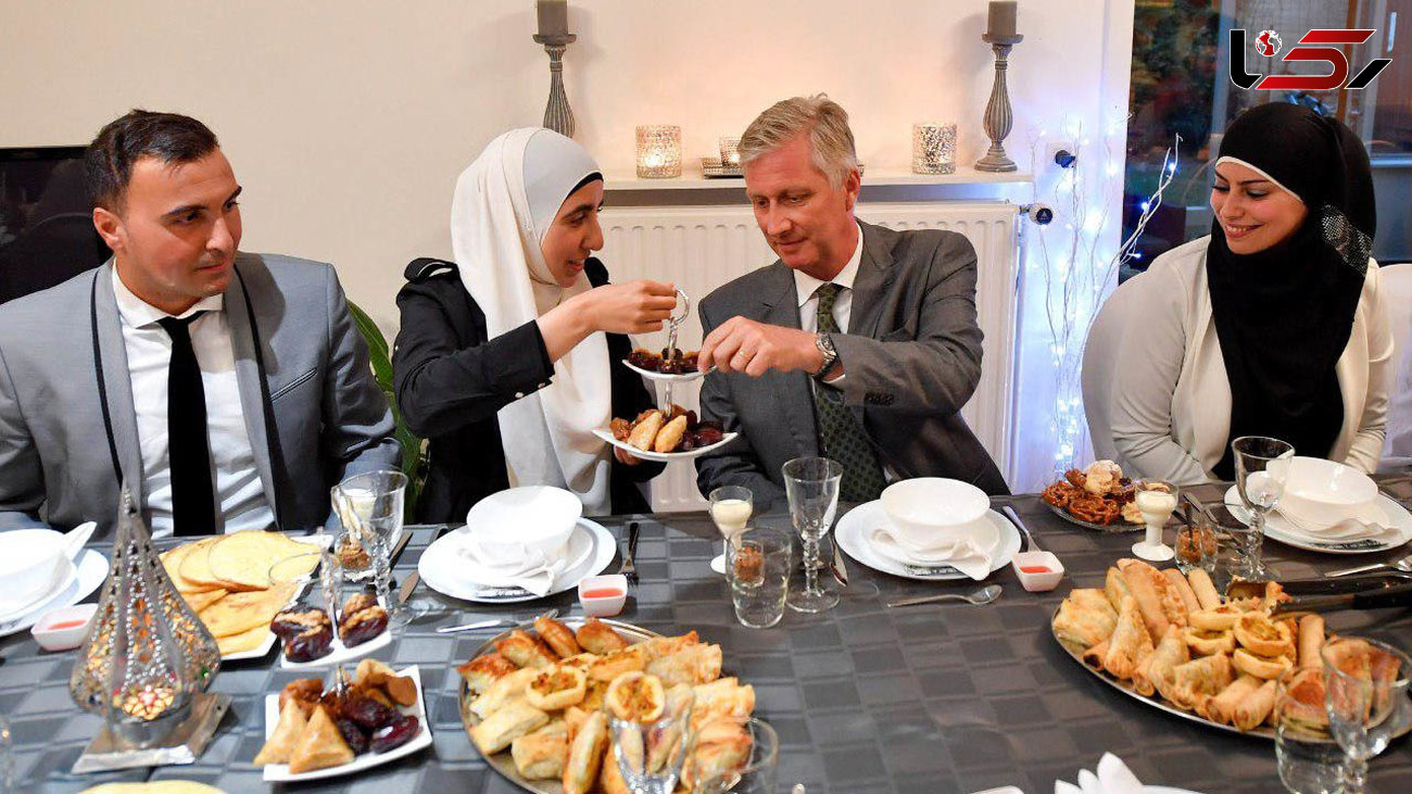حضور پادشاه بلژیک در مراسم افطار یک خانواده مسلمان 