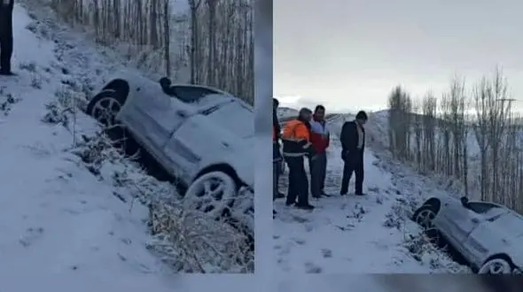 تصادف خاتمی در جاده برفگیر + عکس 

