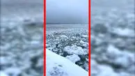 فیلم منظره عجیب کف زایی گسترده روی آب دریاچه میشیگان