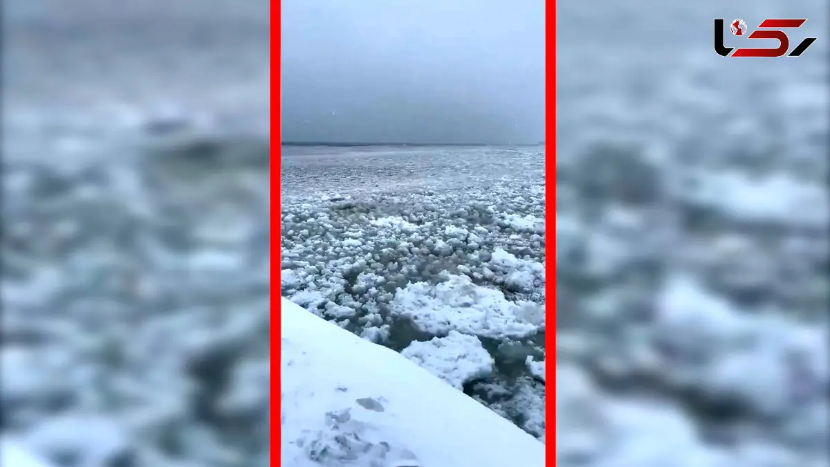 فیلم منظره عجیب کف زایی گسترده روی آب دریاچه میشیگان
