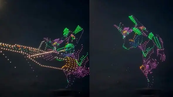 ببینید / نمایش توسط هواپیماهای بدون سرنشین در یوکوهاما + فیلم 