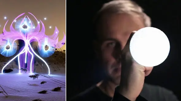 نقاشی های شگفت انگیز با نور + فیلم