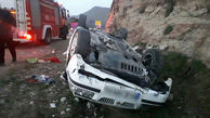 سقوط خونین خودرو سمند از ارتفاع در جاده تنگ شبیخون+ عکس