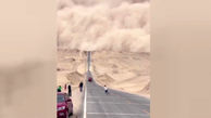 ببینید / تصاویری هولناک از حمله طوفان عظیم شن در چین + فیلم