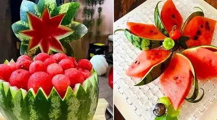 تزئین هندوانه یلدایی؛ 15 عکس زیبا برای الهام از طرح‌ های خلاقانه و مجلسی + فیلم