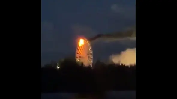 فیلم آتش سوزی هولناک چرخ و فلک در آلمان / 20 نفر سوختند