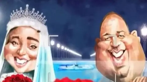فیلم انیمیشن کاریکاتوری جشن عروسی نرگس محمدی و علی اوجی با ترانه رضا یزدانی و حضور فریبا نادری ...