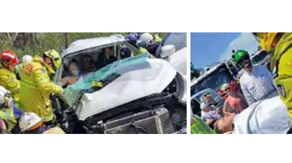 راننده 30 ساعت در میان آهن پاره های ماشین تصادفی گیر کرده بود