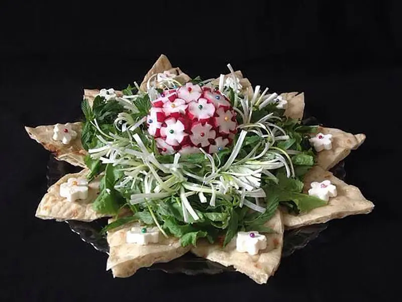 آموزش تزیین سبزی خوردن مجلسی