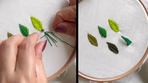 برگ دوزی روی پارچه و لباس + فیلم