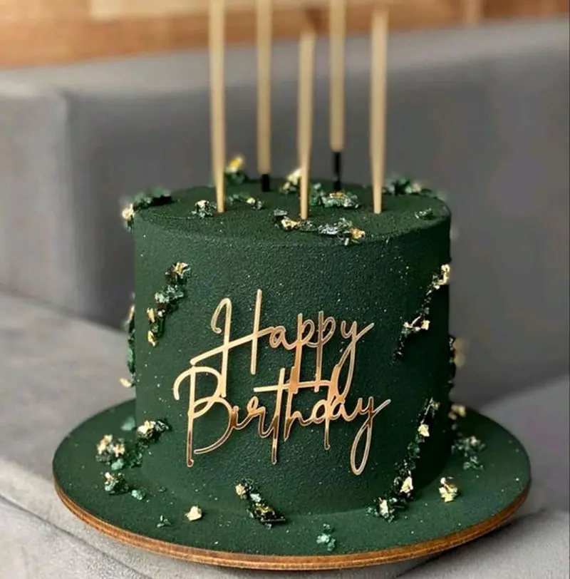 کیک تولد سبز فسفری